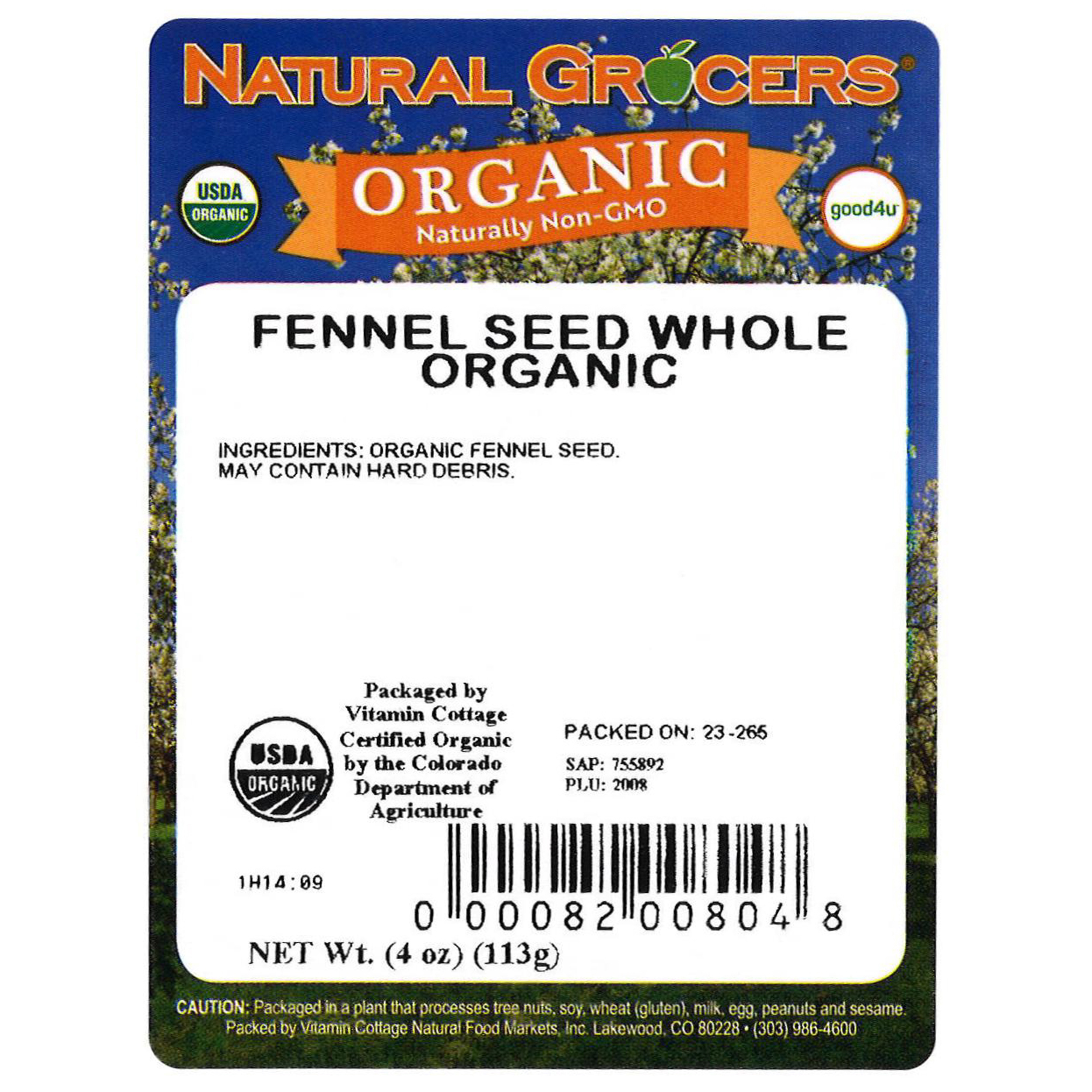 Fennel Seed Whole Org 4 Oz | Natural Grocers